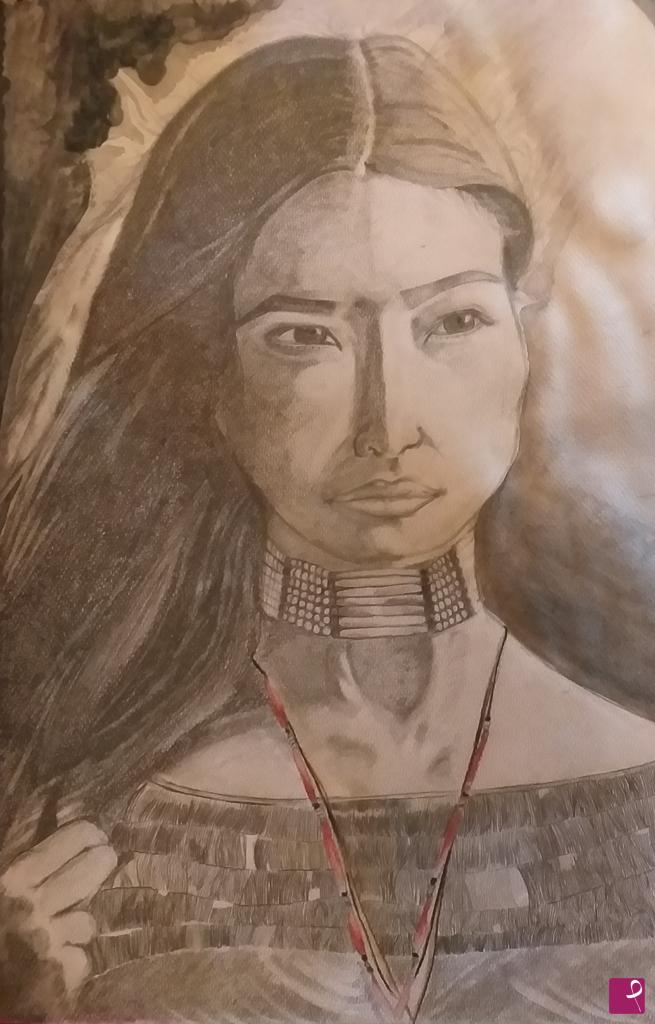 quadri in vendita online - Donna apache.