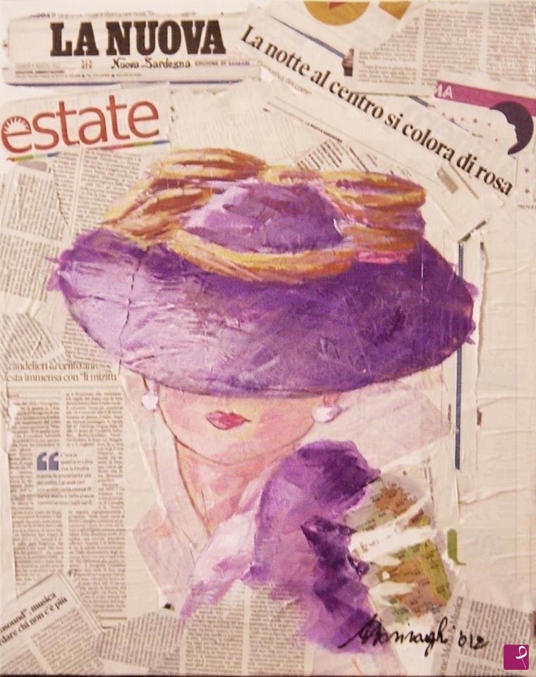 quadri in vendita online - Donna con cappello #5