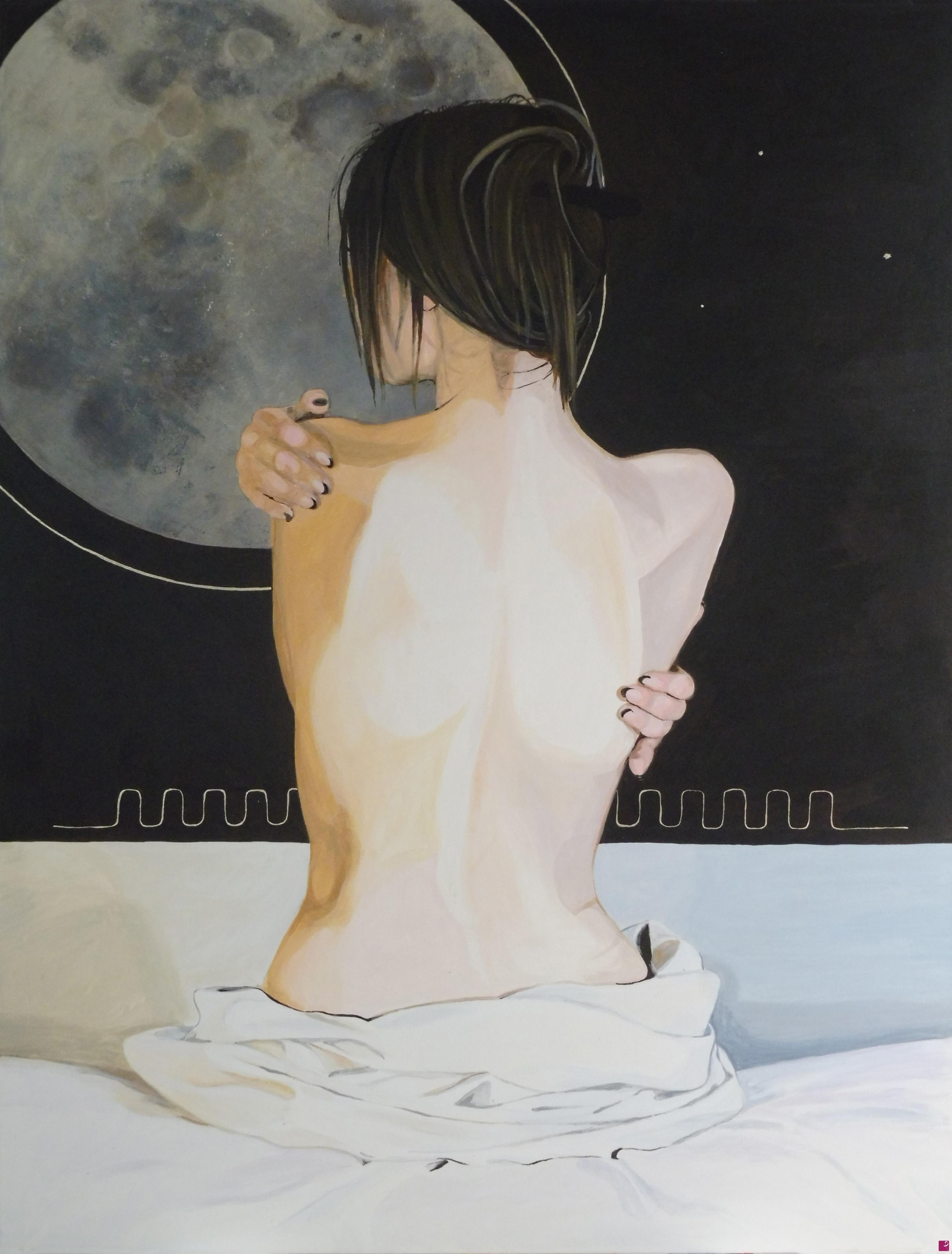 quadri in vendita online - Donna Gaia, con luna - 5a tela
