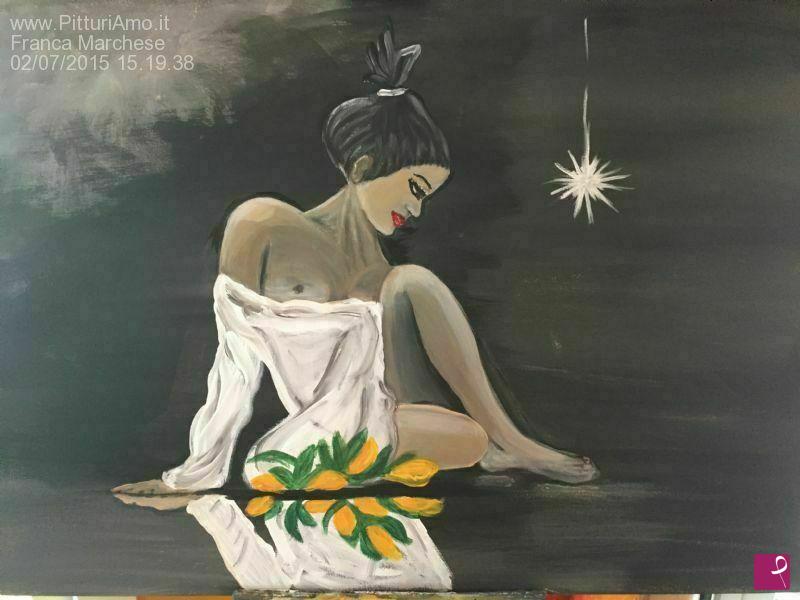 quadri in vendita online - Donna riflessa