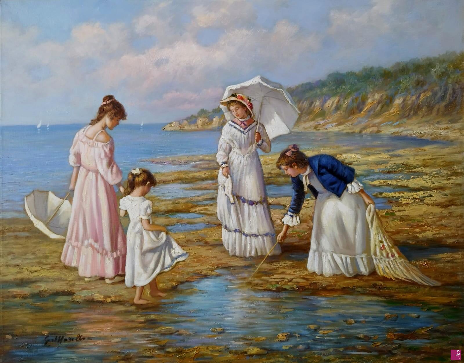 quadri in vendita online - Donne al mare