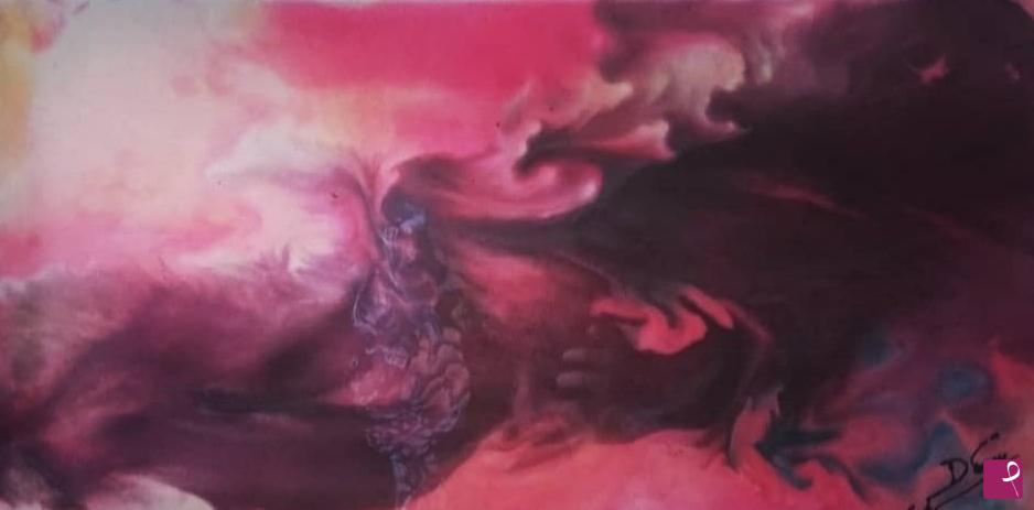 quadri in vendita online - Dragones en el cielo rojo 