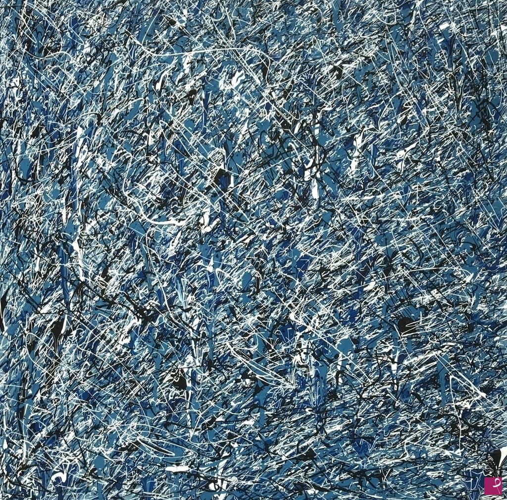 quadri in vendita online - Dripping in blue