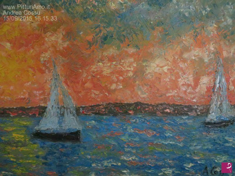 quadri in vendita online - Due Vele al tramonto