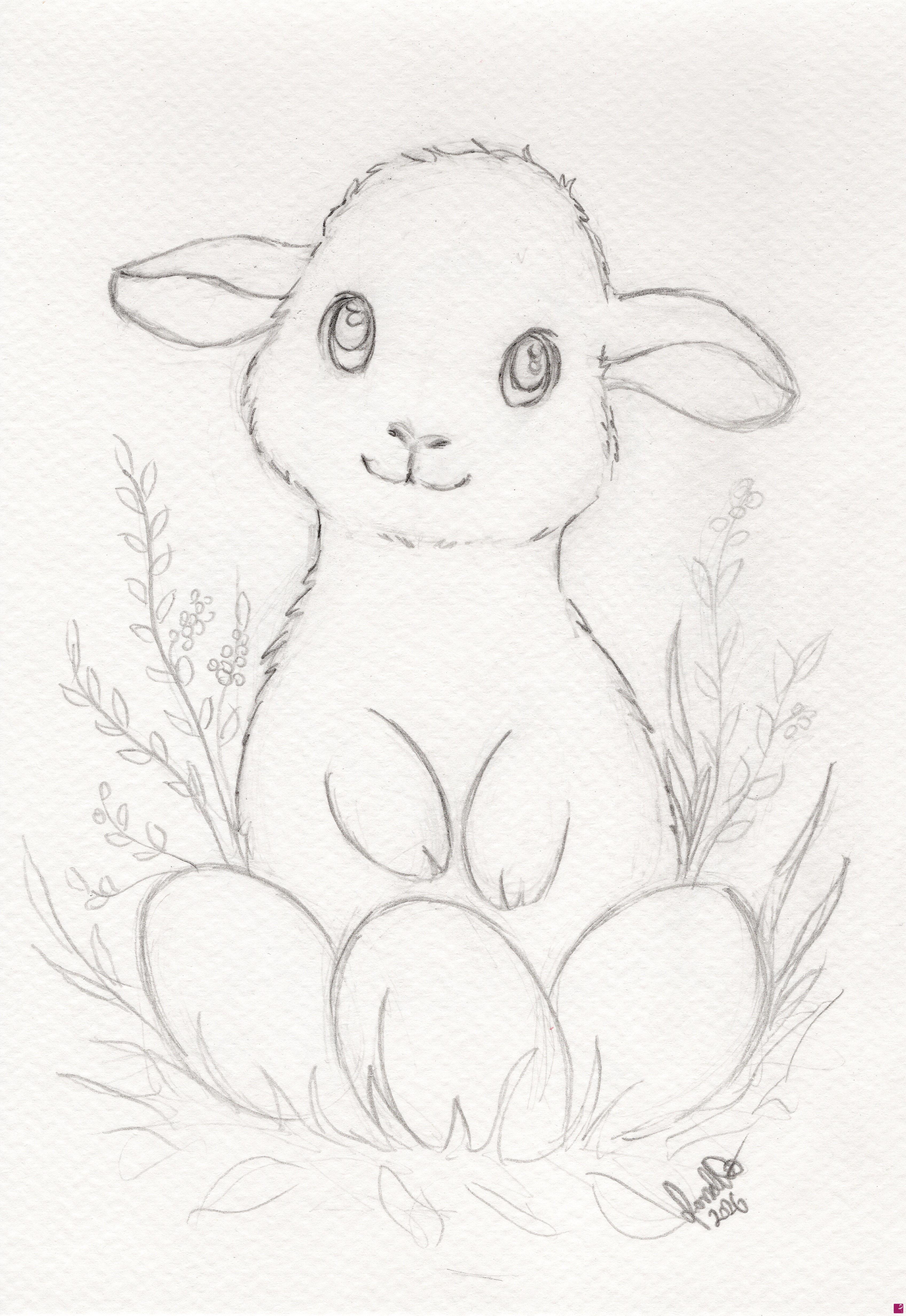quadri in vendita online - Easter Lamb - Sketch