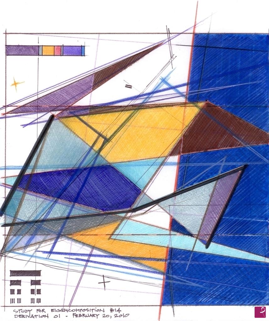 quadri in vendita online - eigencomposition 14 - derivation 01 - sketch 02