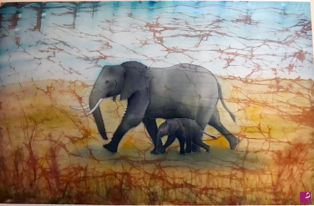 quadri in vendita online - Elefante nella savana