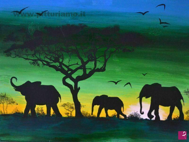 quadri in vendita online - Elephants