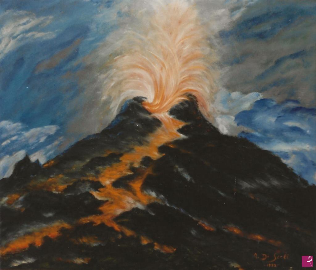 quadri in vendita online - ERUZIONE DELL’ETNA (Visione surreale)