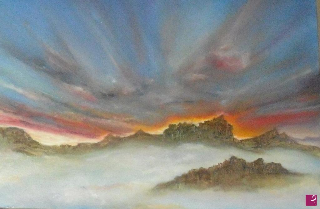 quadri in vendita online - Esplosione di un tramonto