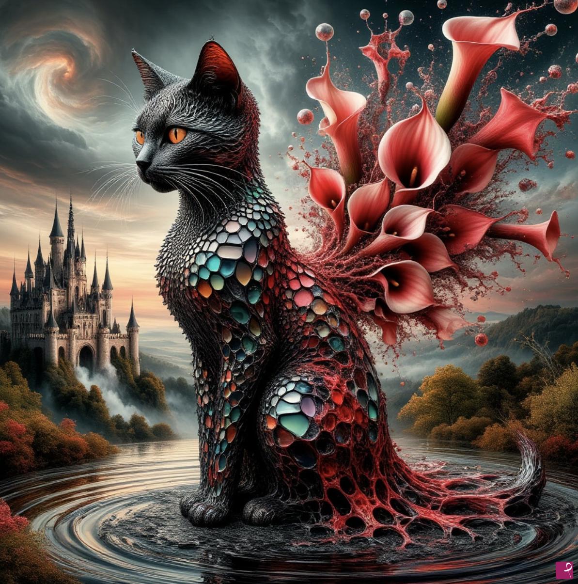 quadri in vendita online - Fantastic cat