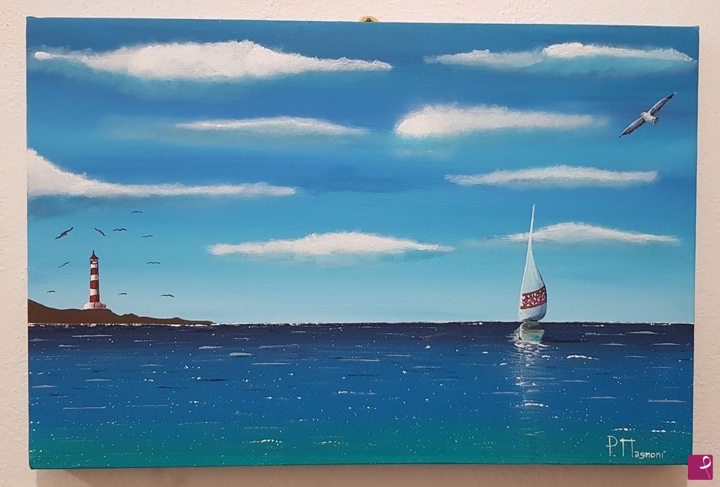quadri in vendita online - Faro e vela