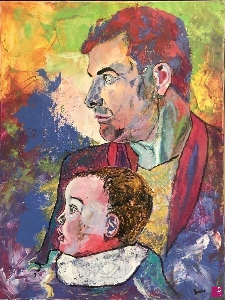 quadri in vendita online - Father and son