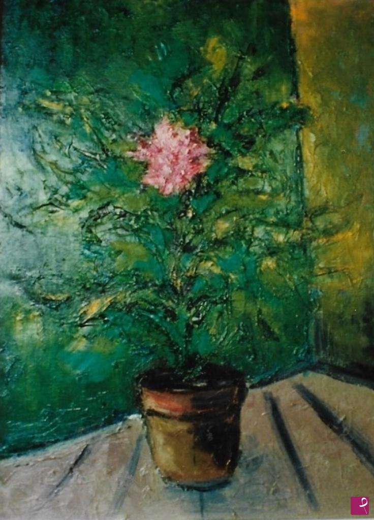 quadri in vendita online - Fiore rosa in vaso