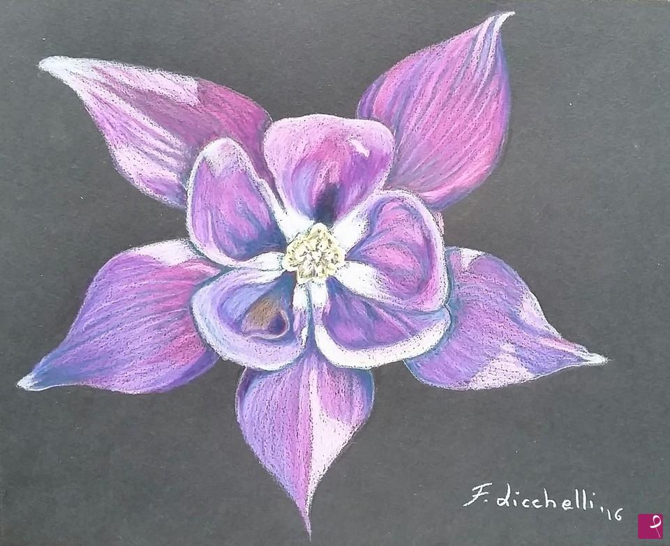 quadri in vendita online - Fiore viola