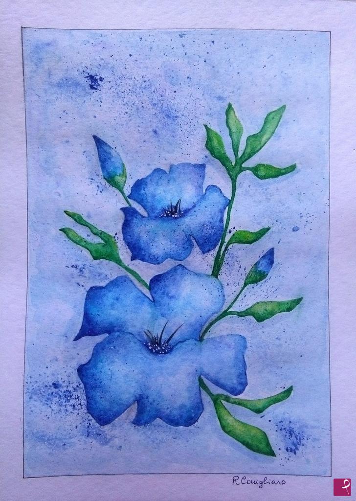 quadri in vendita online - Fiori blu