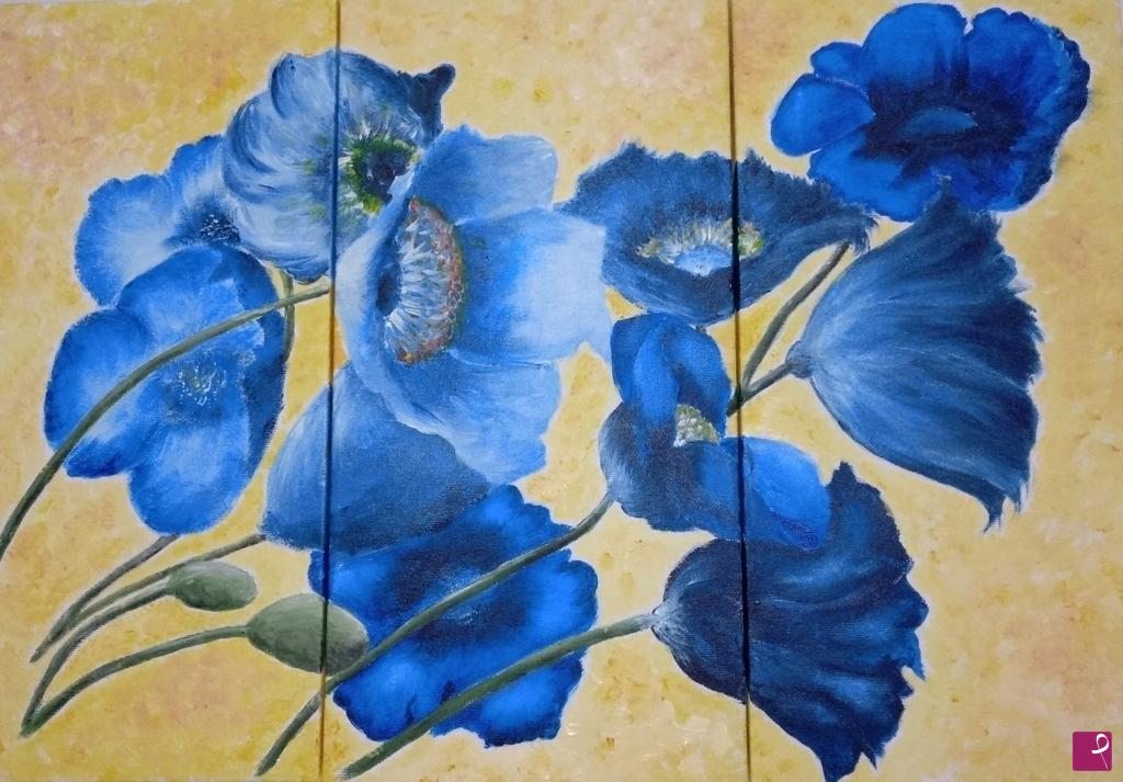 quadri in vendita online - Fiori blu