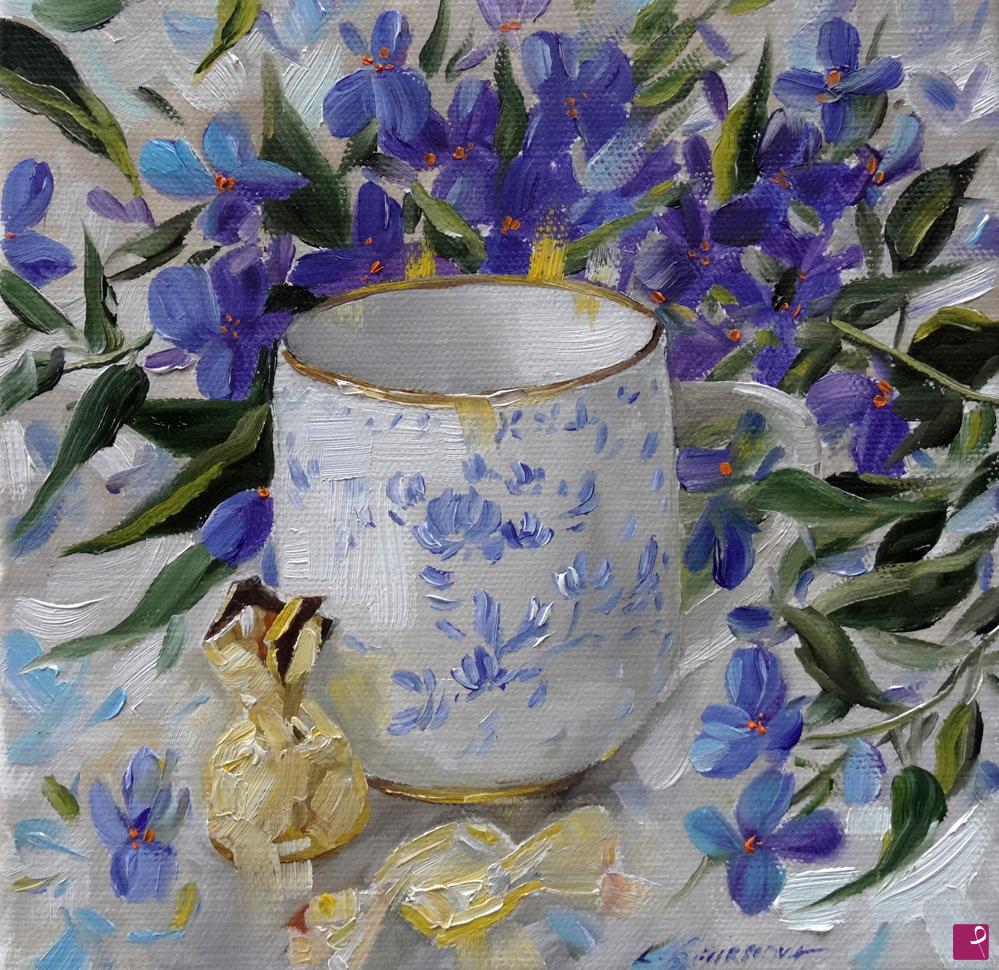 quadri in vendita online -  Fiori blu