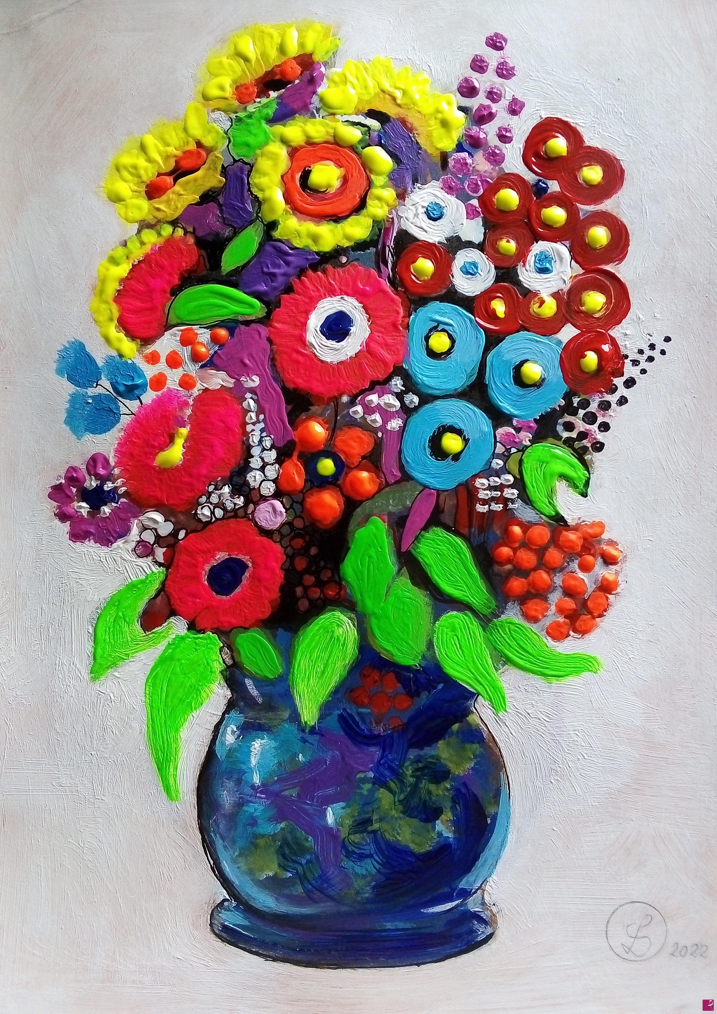 quadri in vendita online - Fiori in un vaso