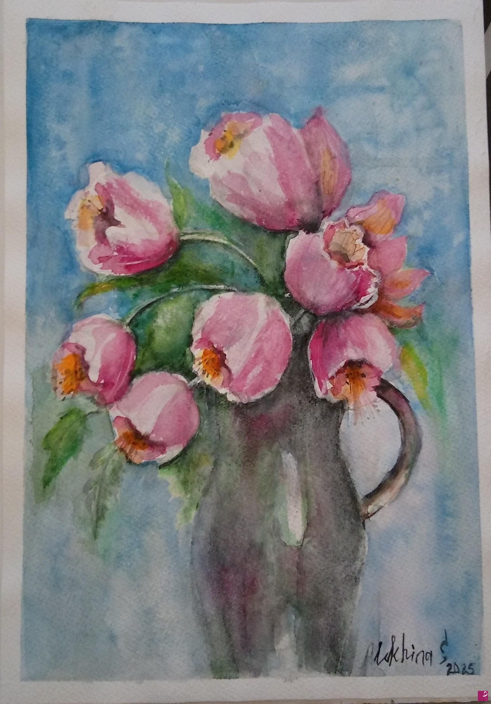 quadri in vendita online - Fiori in vaso