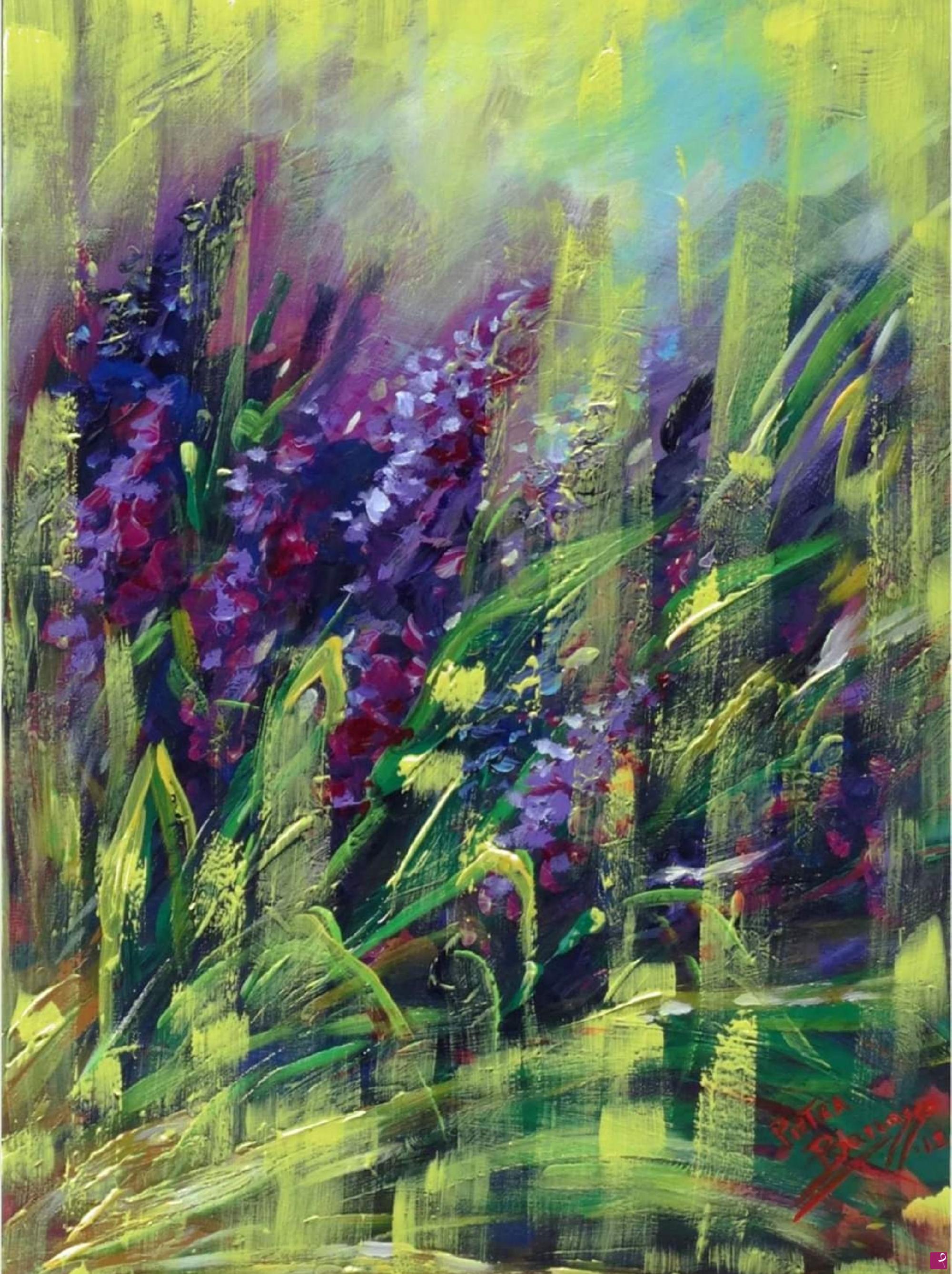 quadri in vendita online - Fiori lilla