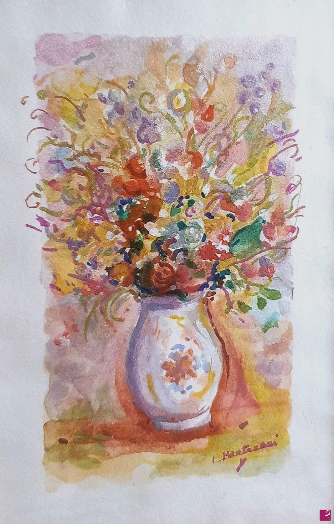 quadri in vendita online - fiori nel vaso bianco