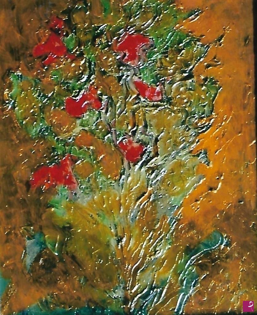 quadri in vendita online - Fiori scarlatti