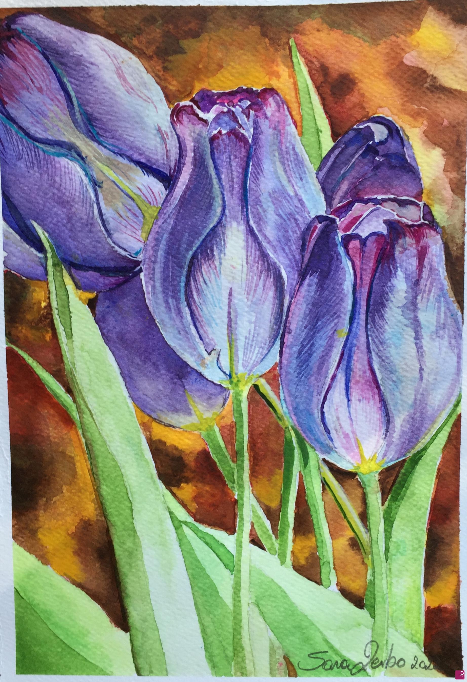 quadri in vendita online - Fiori viola