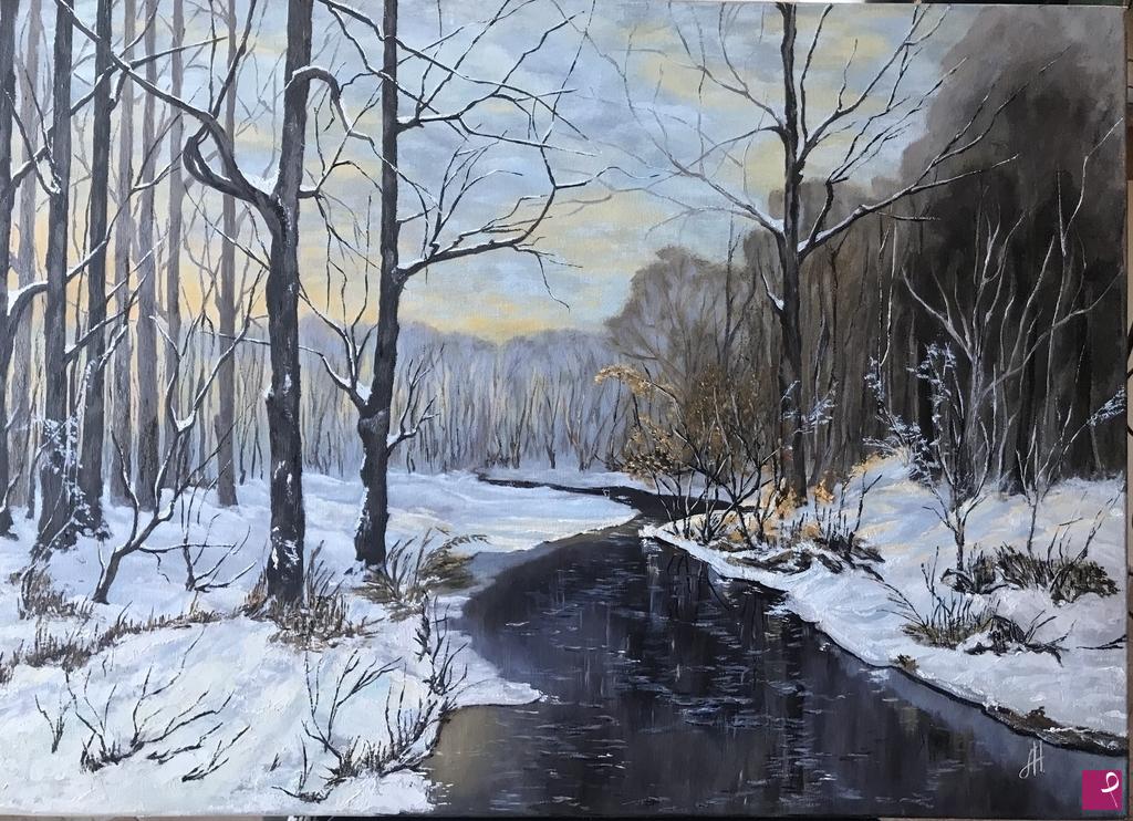 quadri in vendita online - FIUME E INVERNO