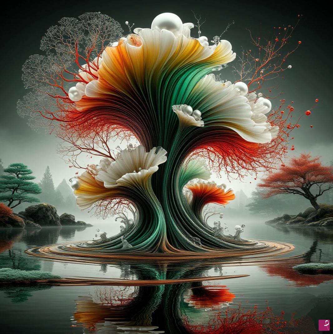 quadri in vendita online - Flowering tree