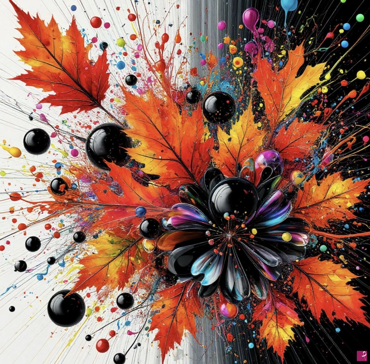 quadri in vendita online - Flowers art and leaves
