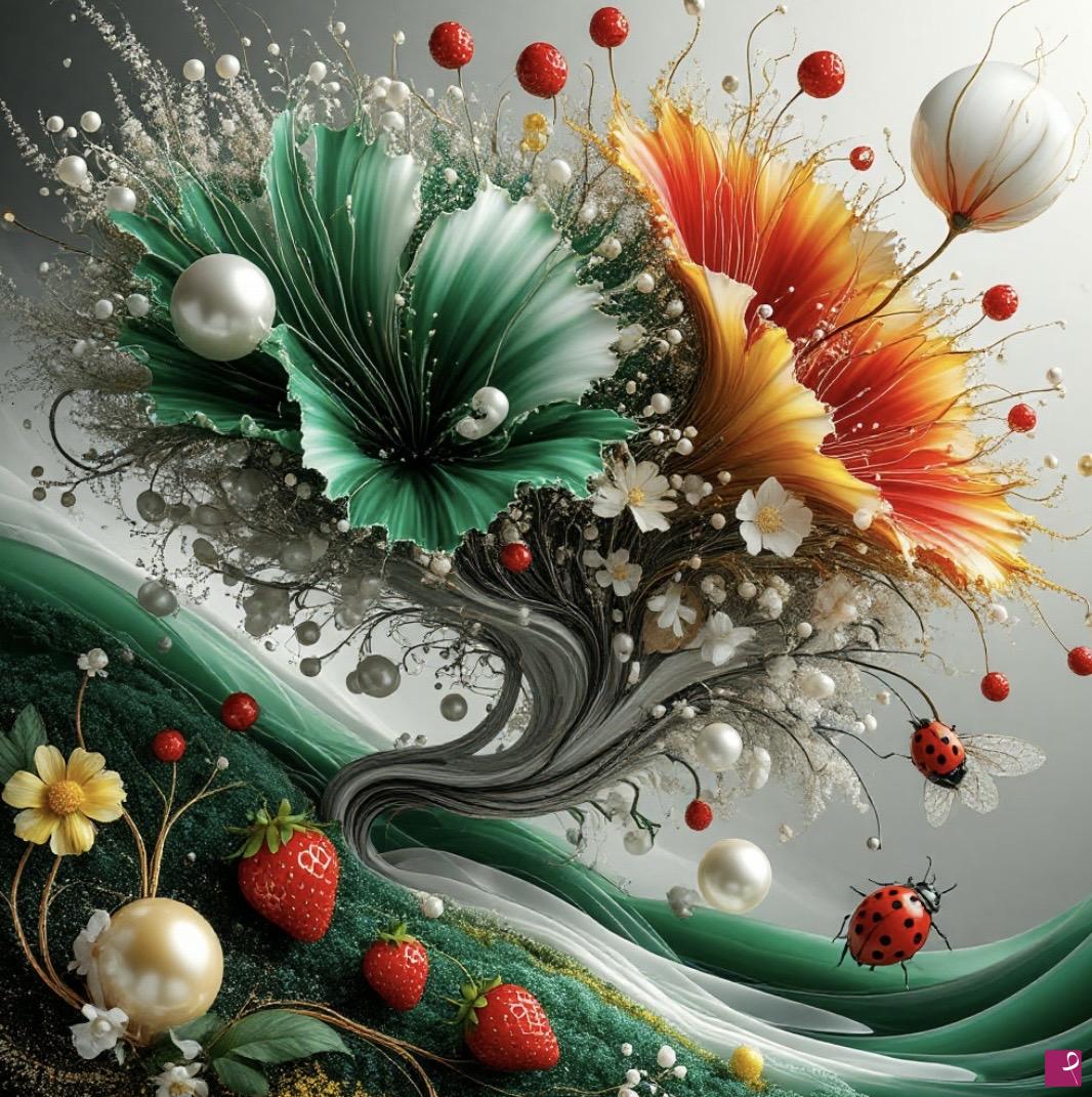 quadri in vendita online - Flowers in the vegetable garden