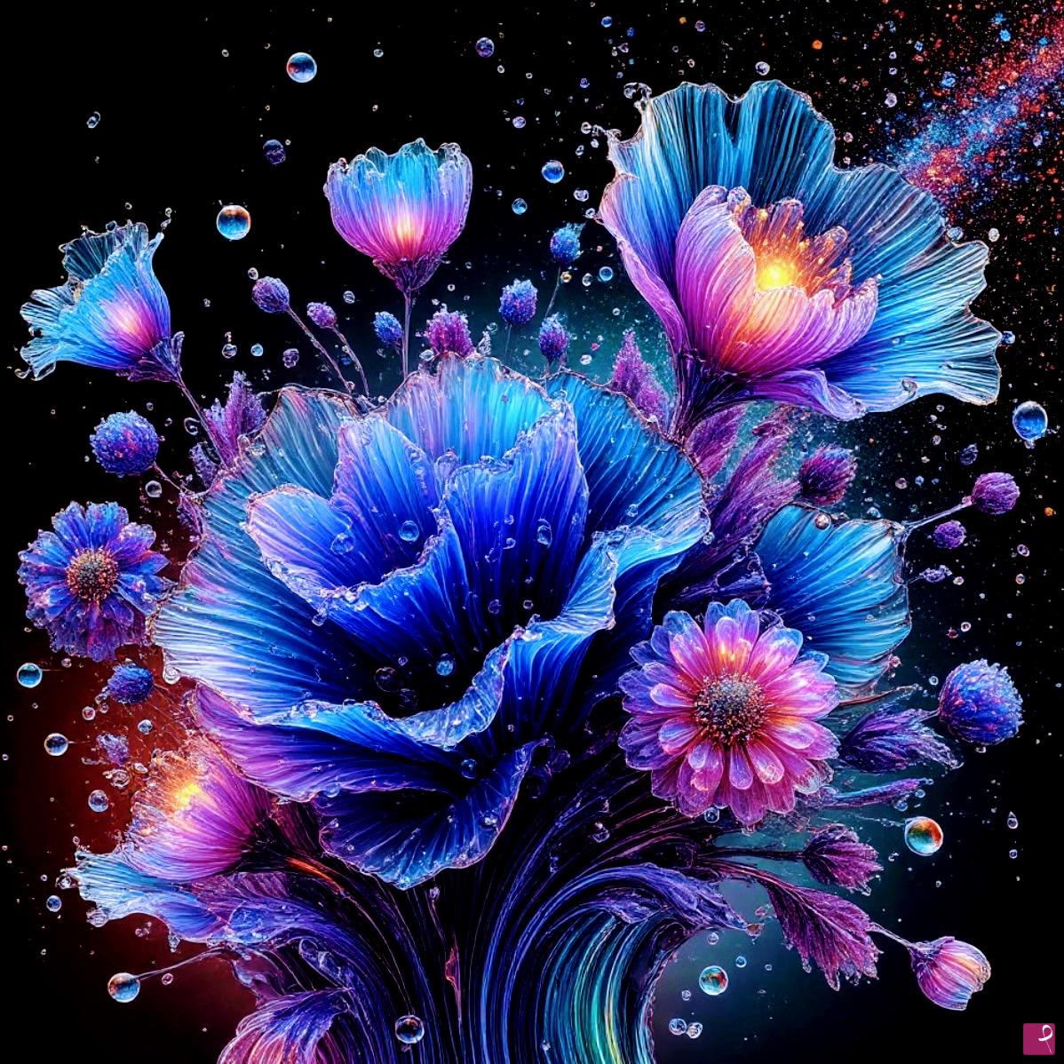 quadri in vendita online - Flowers light from inside 