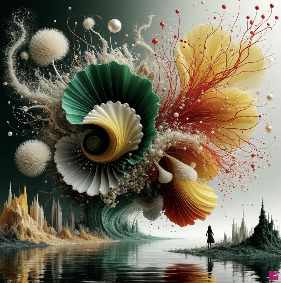 quadri in vendita online - Flowers on river 