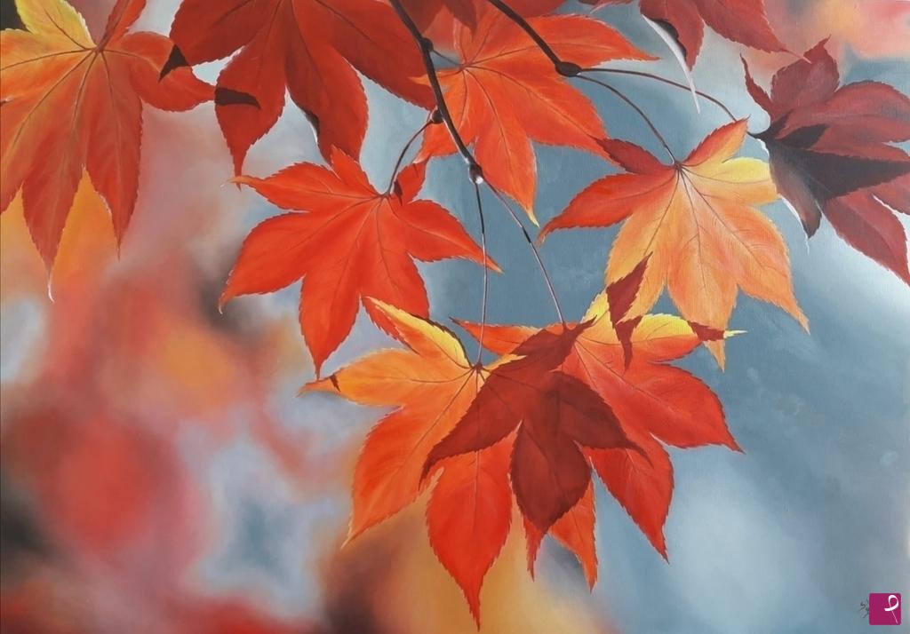 quadri in vendita online - Foglie d'autunno