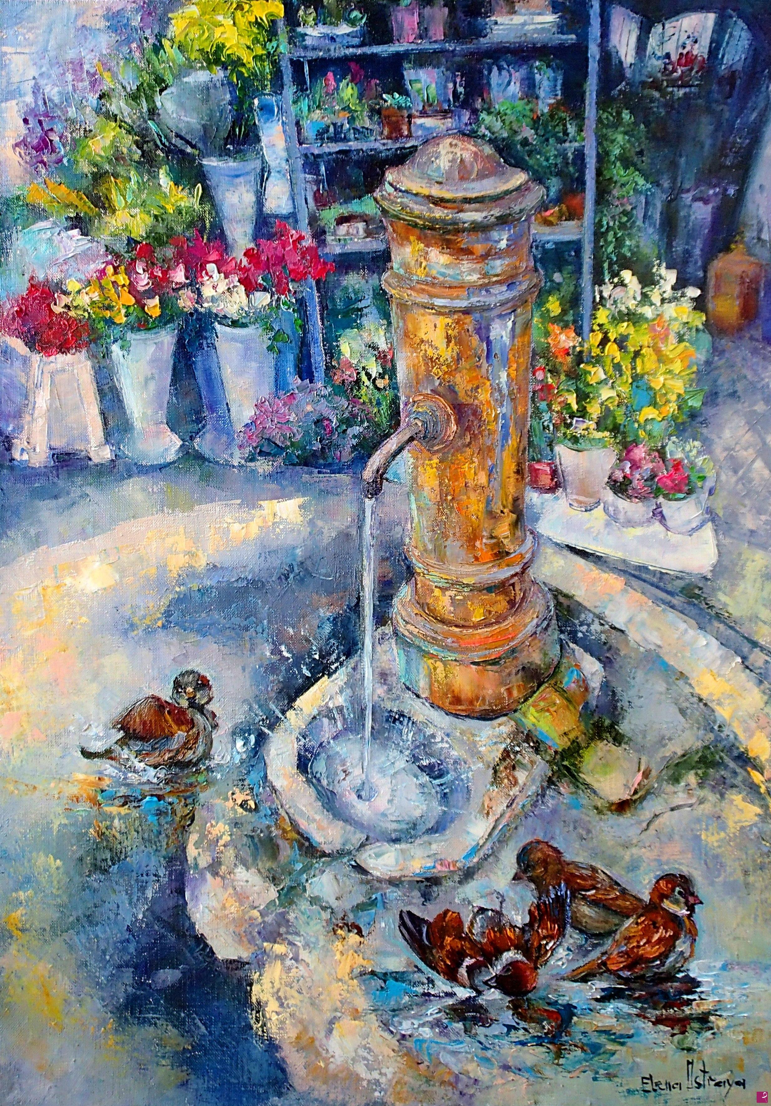 quadri in vendita online - Fontana di fiori