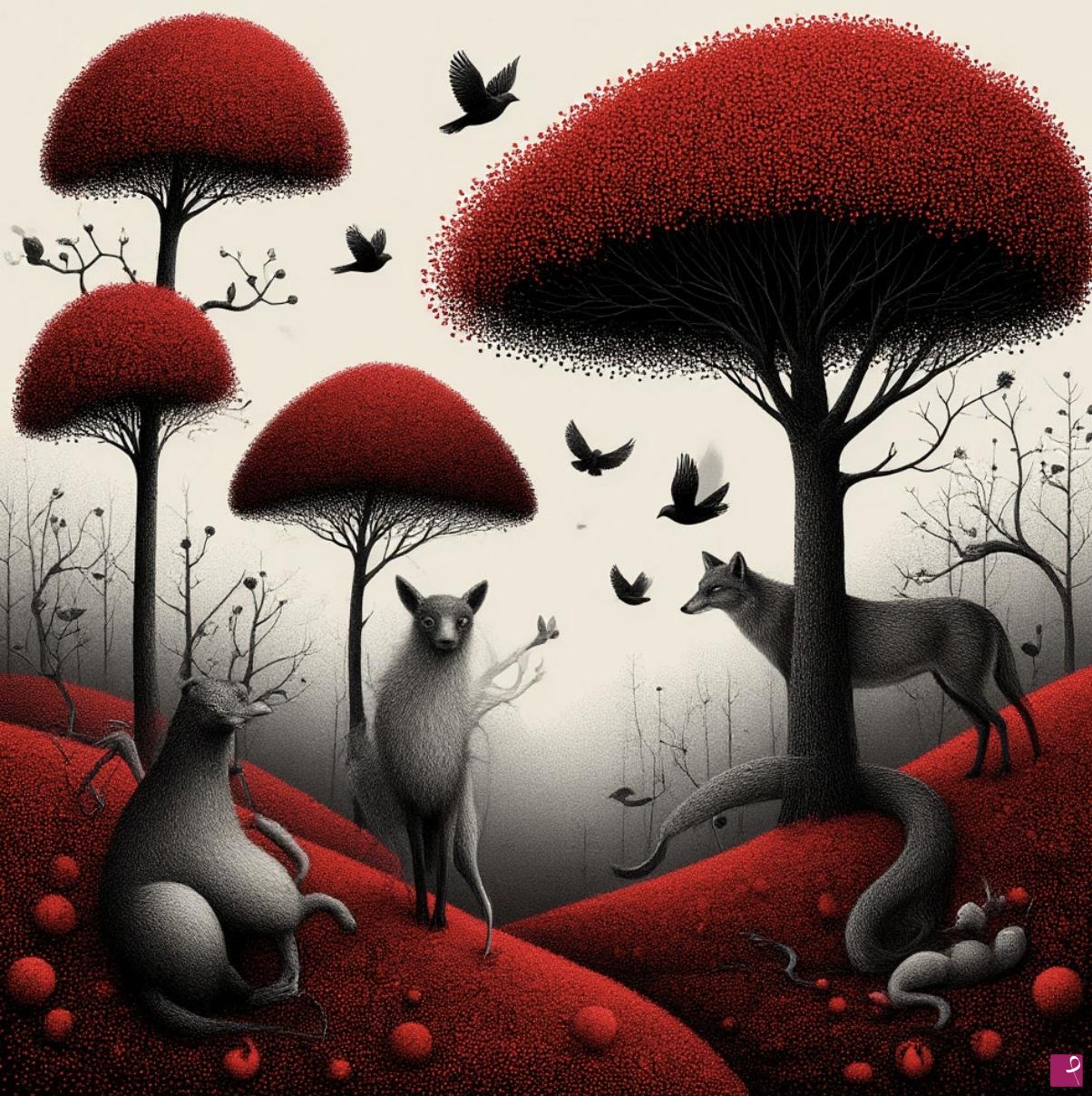 quadri in vendita online - Forest,animals 