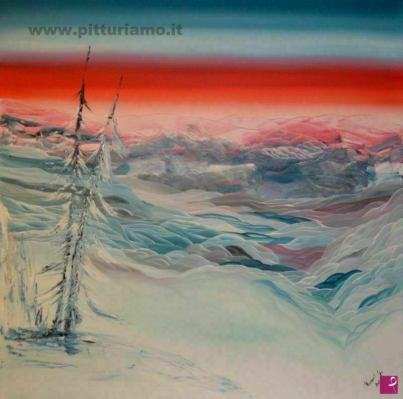 quadri in vendita online - Freddo tramonto