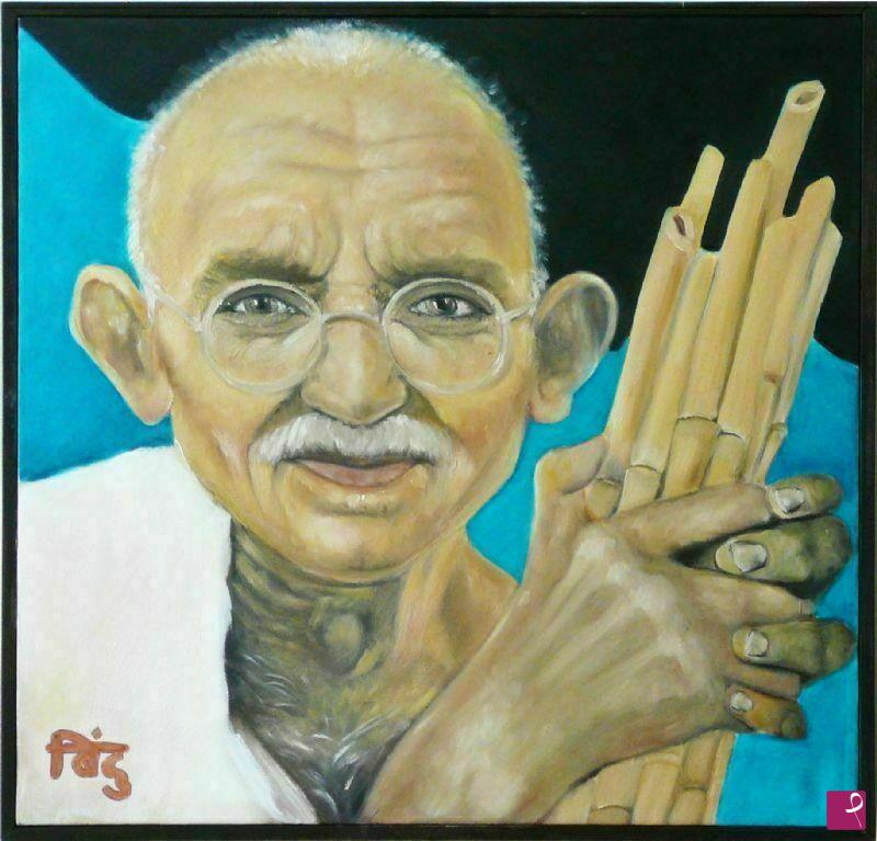 quadri in vendita online - Gandhi 2