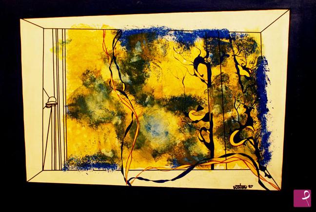 quadri in vendita online - garden from window