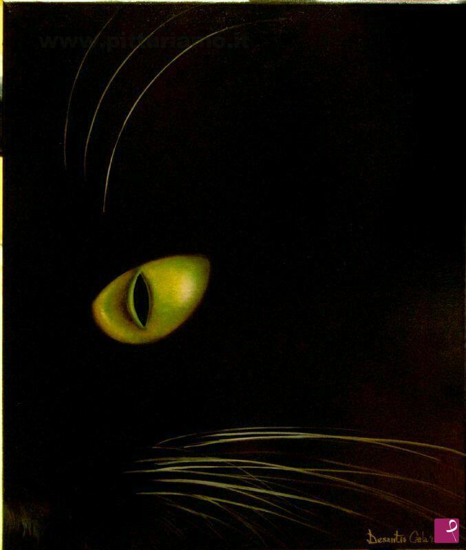 quadri in vendita online - Gatto nel Buio