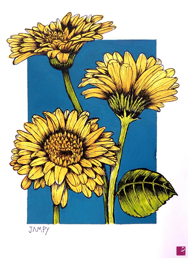 quadri in vendita online - Gerbera