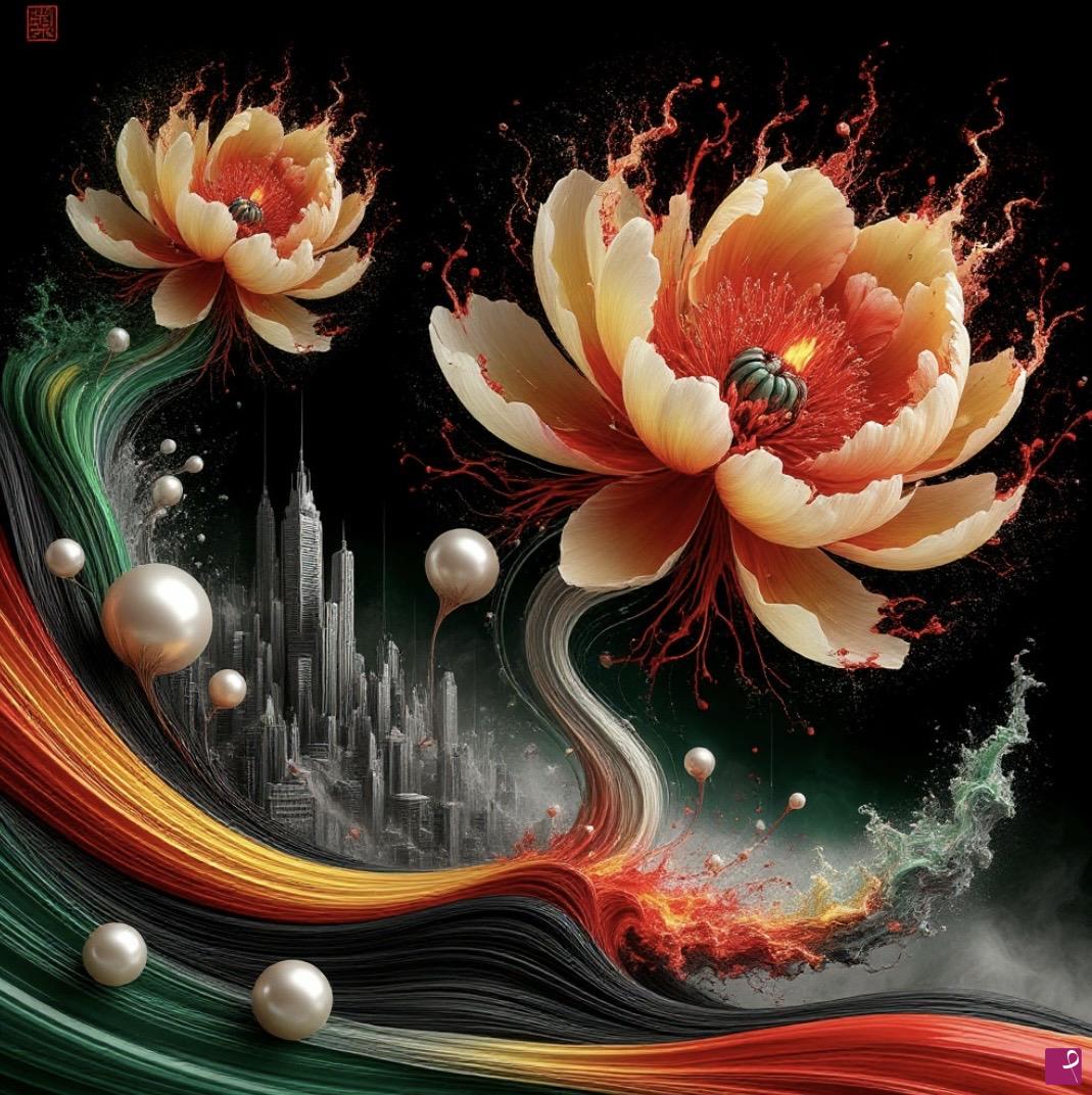 quadri in vendita online - Giant urban flowers