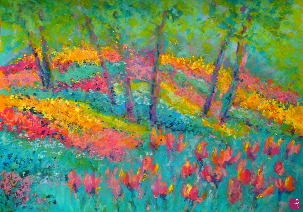 quadri in vendita online - Giardino di tulipani - 240