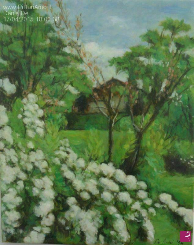 quadri in vendita online - Giardino fiorito