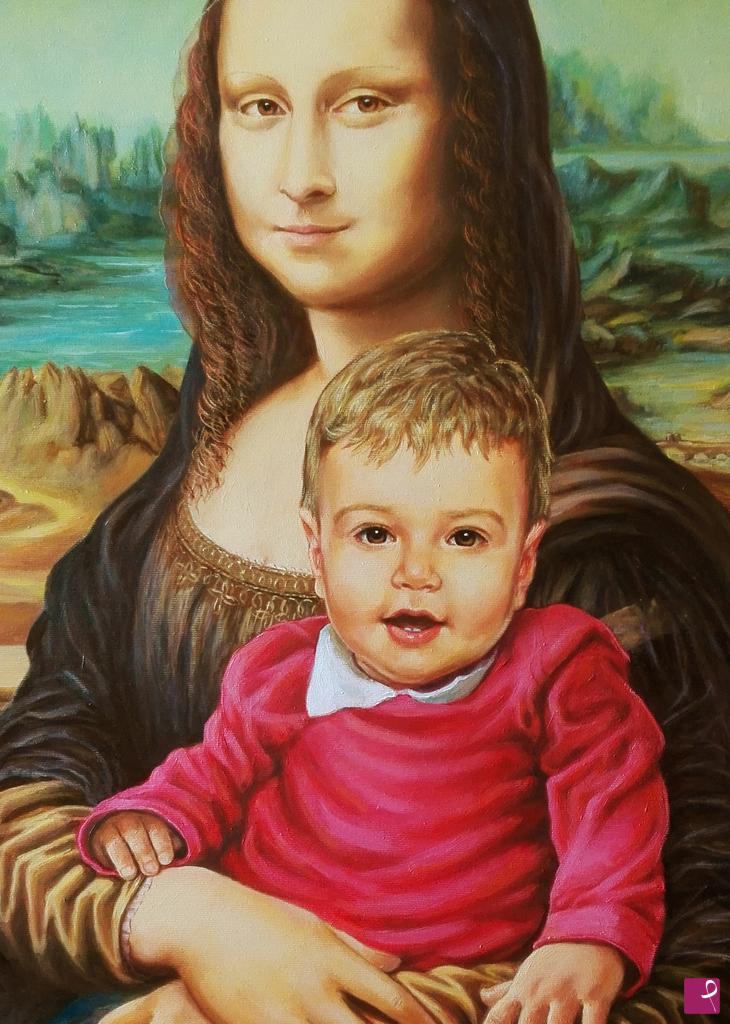 quadri in vendita online - Gioconda con bambino