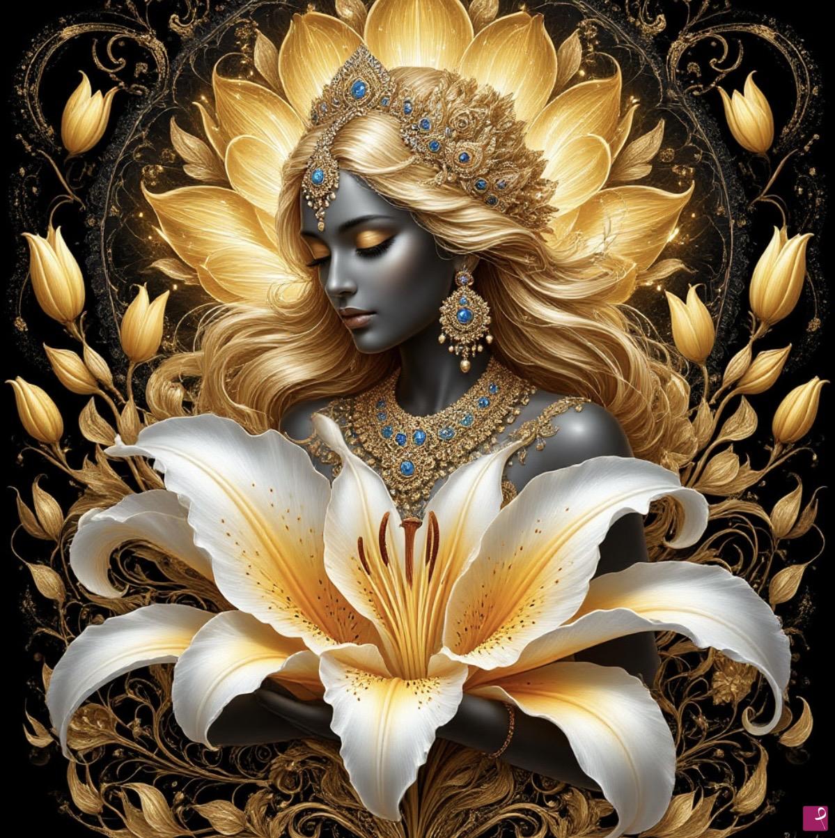 quadri in vendita online - Girl from flower 