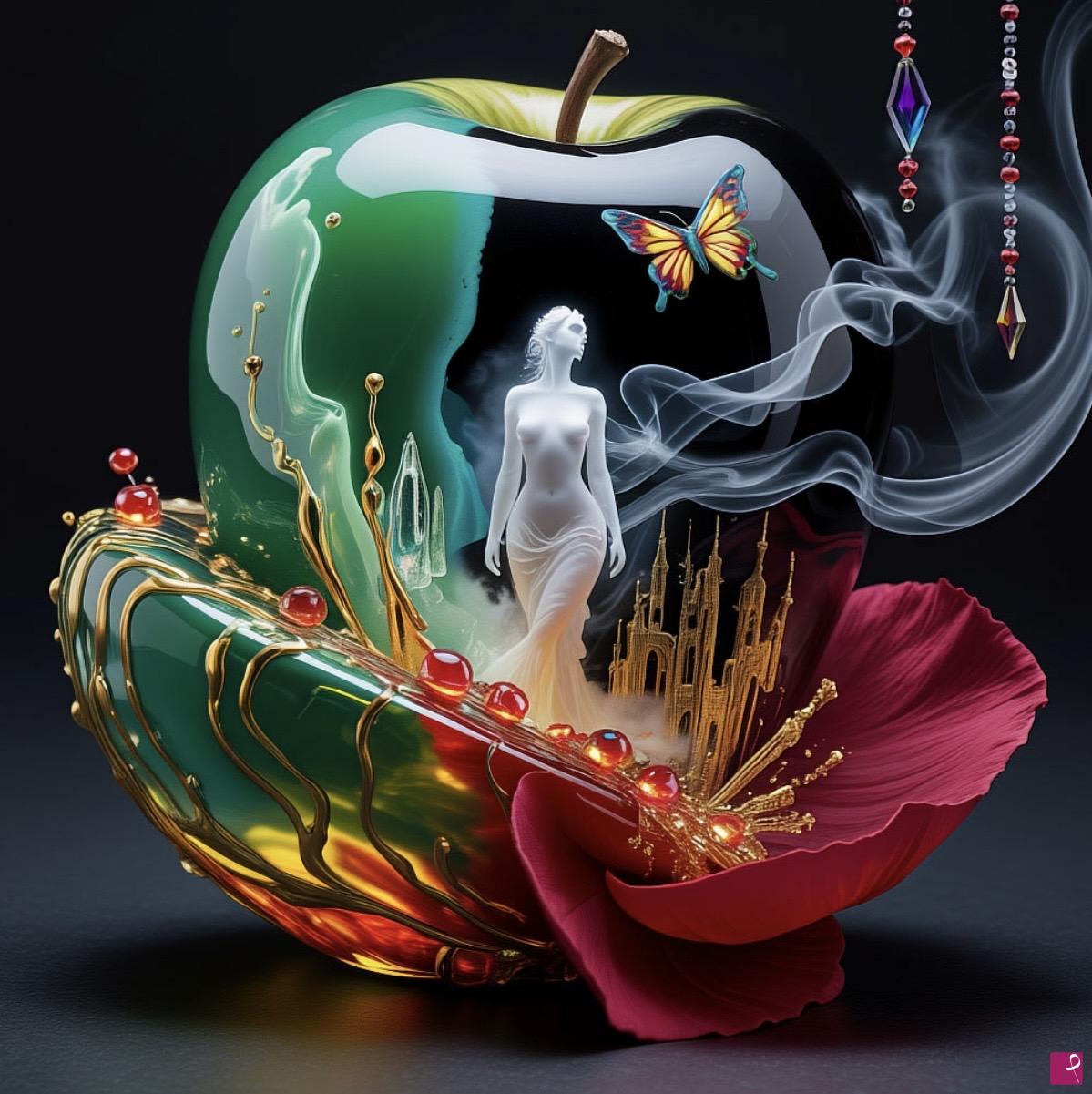 quadri in vendita online - Girl in Apple 