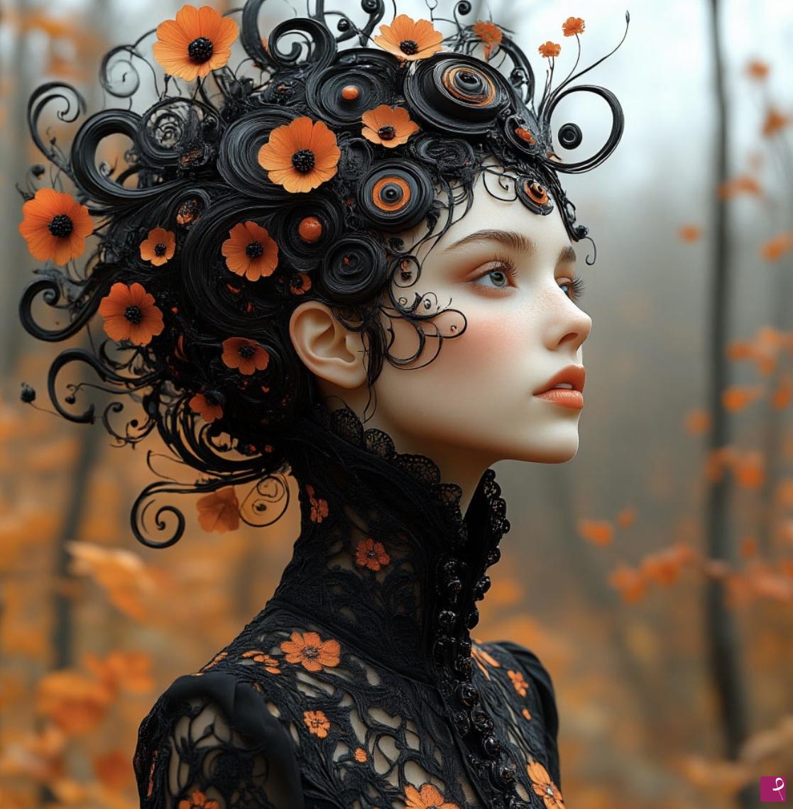 quadri in vendita online - Girl in Forest 
