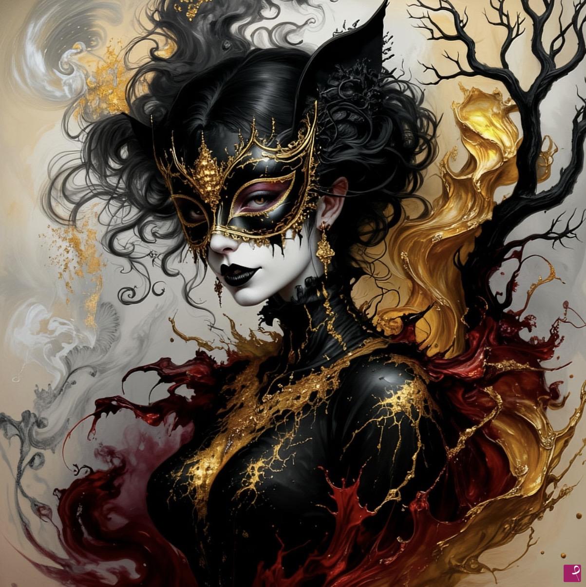 quadri in vendita online - Girl in mask2